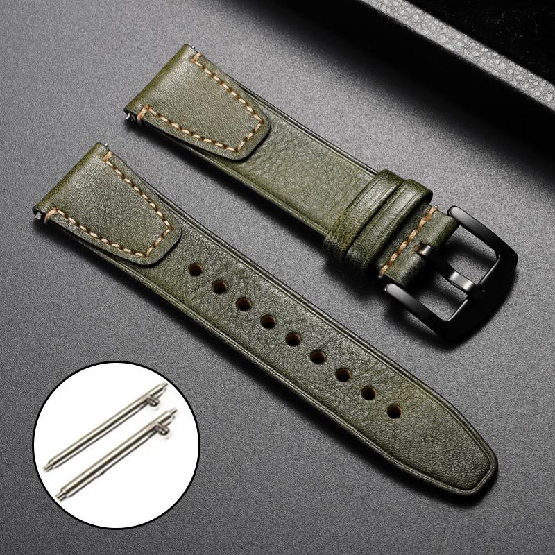 For Seiko Quick Release Leather Watchband for Rolex 18/20/22mm Men Wristband Bracelets Universal Leather Watch Strap Accessories