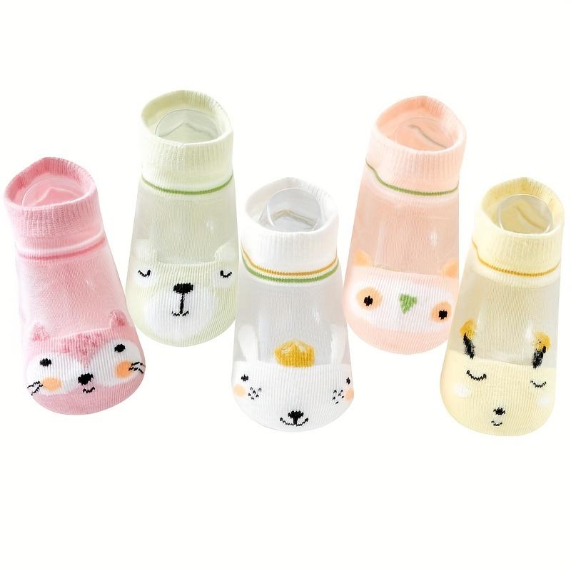 5 Pairs Girls Kids Thin Mesh Breathable Soft Comfy Socks, Cartoon Cute Socks, Children's Socks for Spring Summer