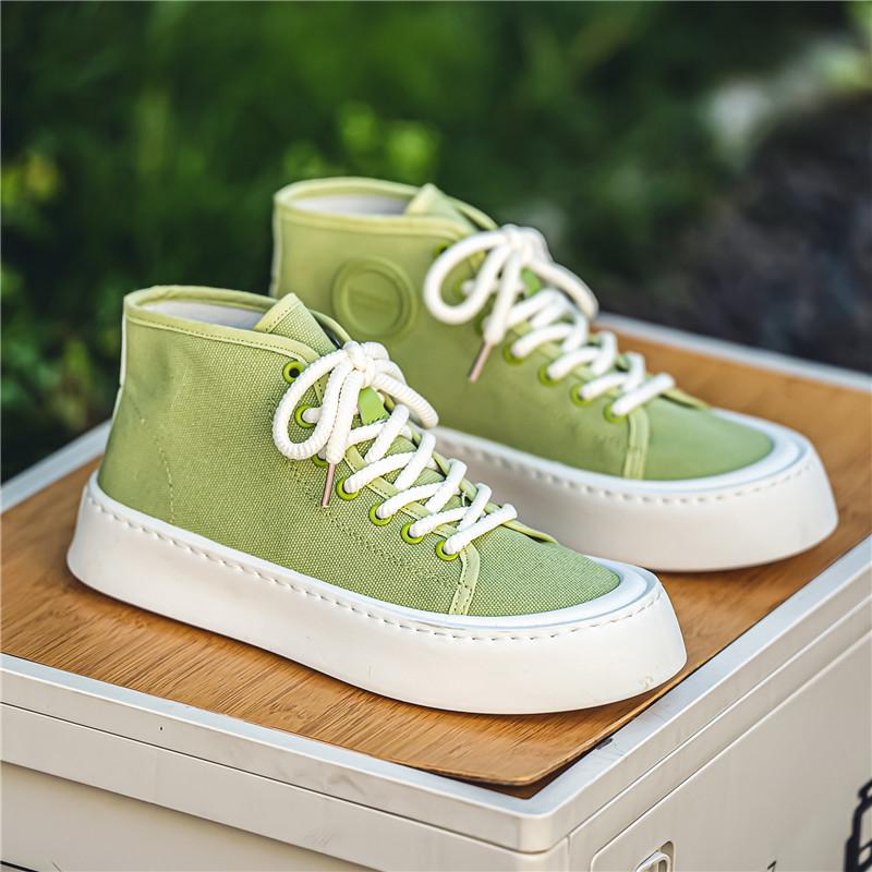 Męskie buty płócienne na co dzień, platforma, wulkanizowane, prosty design, do biegania, tenisówki, sznurowane, do użytku na zewnątrz, wysokie trampki dla mężczyzn