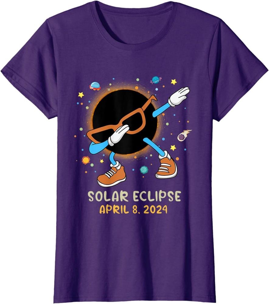 Полное солнечное затмение 2024 Забавный даббинг Малыш Женская футболка с круглым вырезом Унисекс футболка S