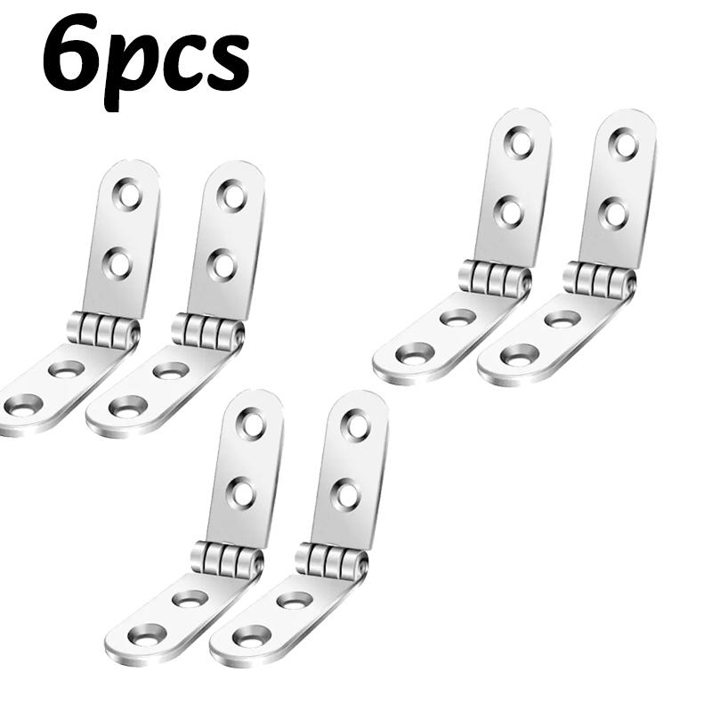 1-10PC 180 Degree Foldable Hinge Flap Screw-On Hinges Metal Rounded Corner Hinge Sewing Machine Cabinet Door Hardware Accessory