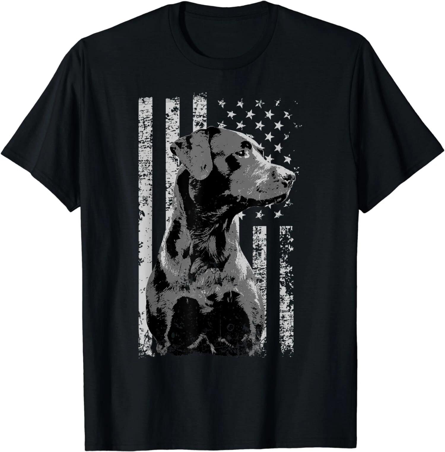 Patriotic USA Flag Black Labrador Gift for Lab Owners T-Shirt L
