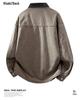 Men's Spring 2026 Retro Washed Cotton Jacket with Patchwork Lapel - Casual Trendy Outerwear