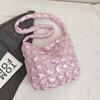 New Versatile Thread Sweet Women's Handbags Microfibersolid Color Commuting Tote Bags 2026  Plaid Ruched Shoulder Bags