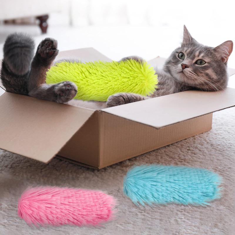 6pcs Pet Cat Plush Catnip Chew Toys Chasing Chewing Exercising Interactive Kicker Toys For Indoor