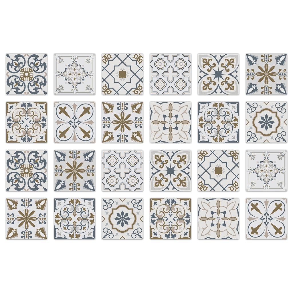 24 Pieces Crystal Film Self-adhesive Waterproof Tile Wall Sticker Kitchen Living Room Bathroom Wallpaper Decorative PVC Wallpaper
