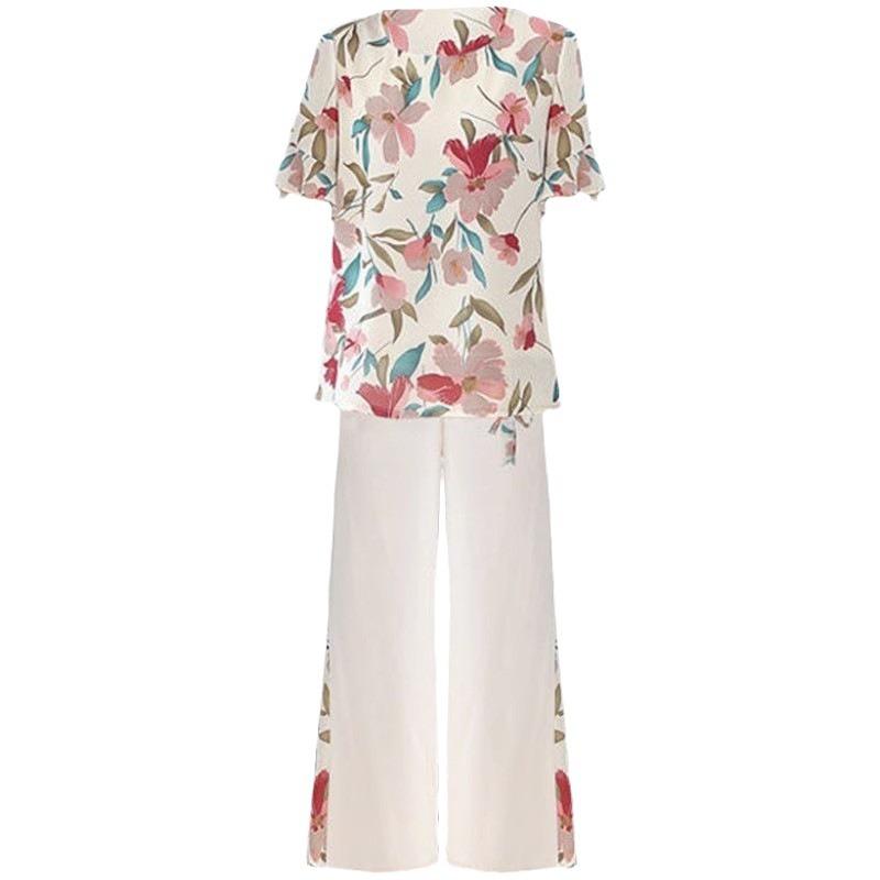 Kurzarm-T-Shirts, Chiffon-Blusen für Mütter, Sommerkleidung für die Mitte des Lebens, Anzüge für Frauen mittleren Alters, Kleine Personen