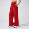 Women's High Waisted Yoga Pants with Pockets - Flowy Straight Leg Casual Pants for Outdoor Running and Hiking