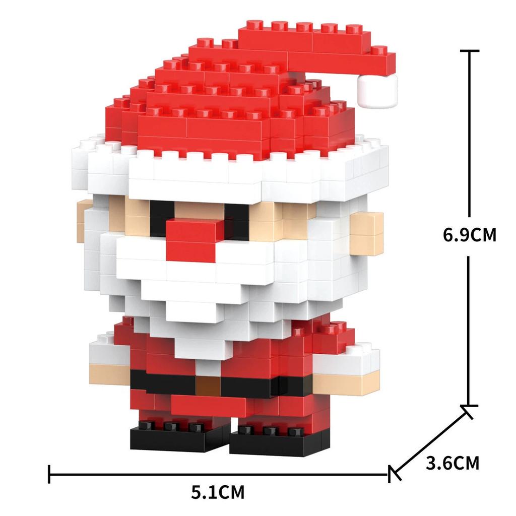 Non-Toxic 33 Style Cartoon Santa Claus Snowman Wishing Tree Apple Candy House Building Blocks City Compatible Diy Toys Children'S Gifts