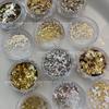 Flashy Gold Laser Glitter Gradient Sequins for Nail Art - Irregular DIY Accessories