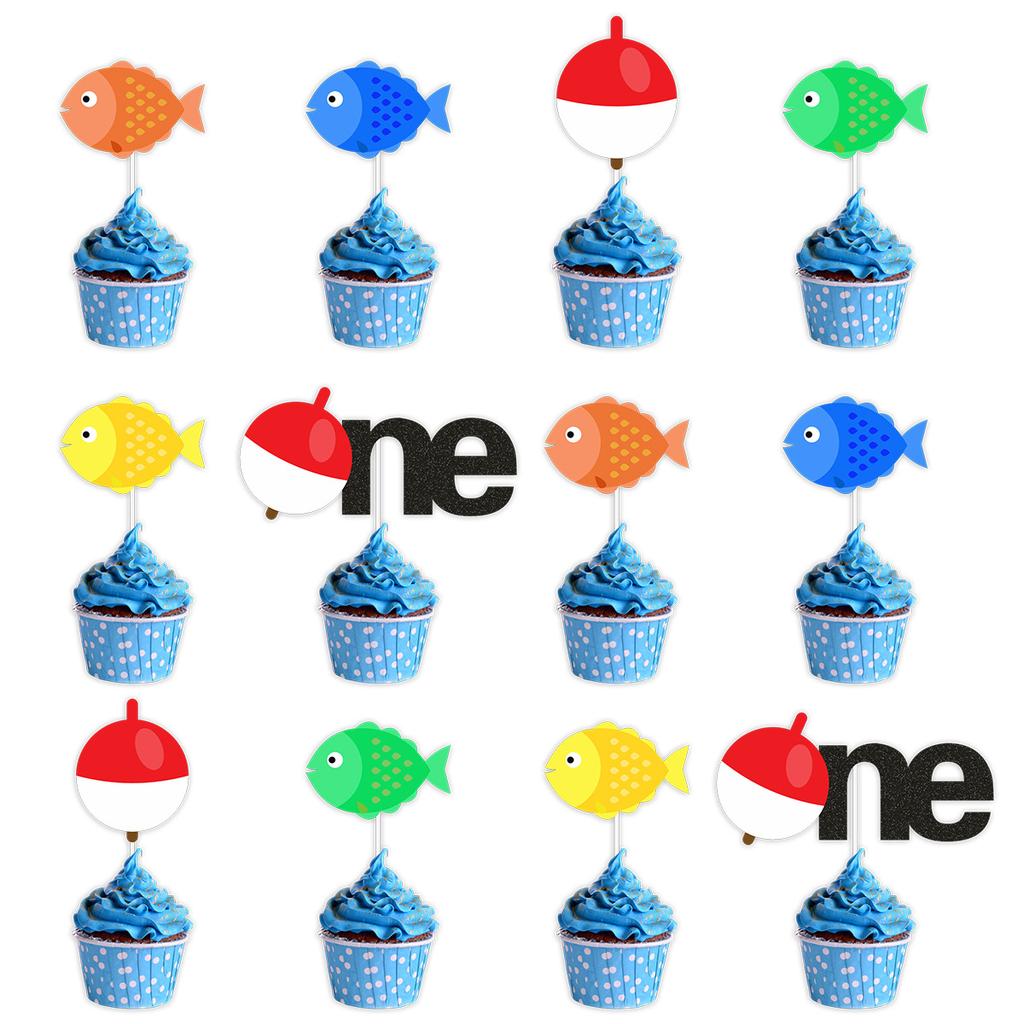 Fishing Birthday Party Cake Decoration Cake Plugin Plug Baking Decoration Plugin