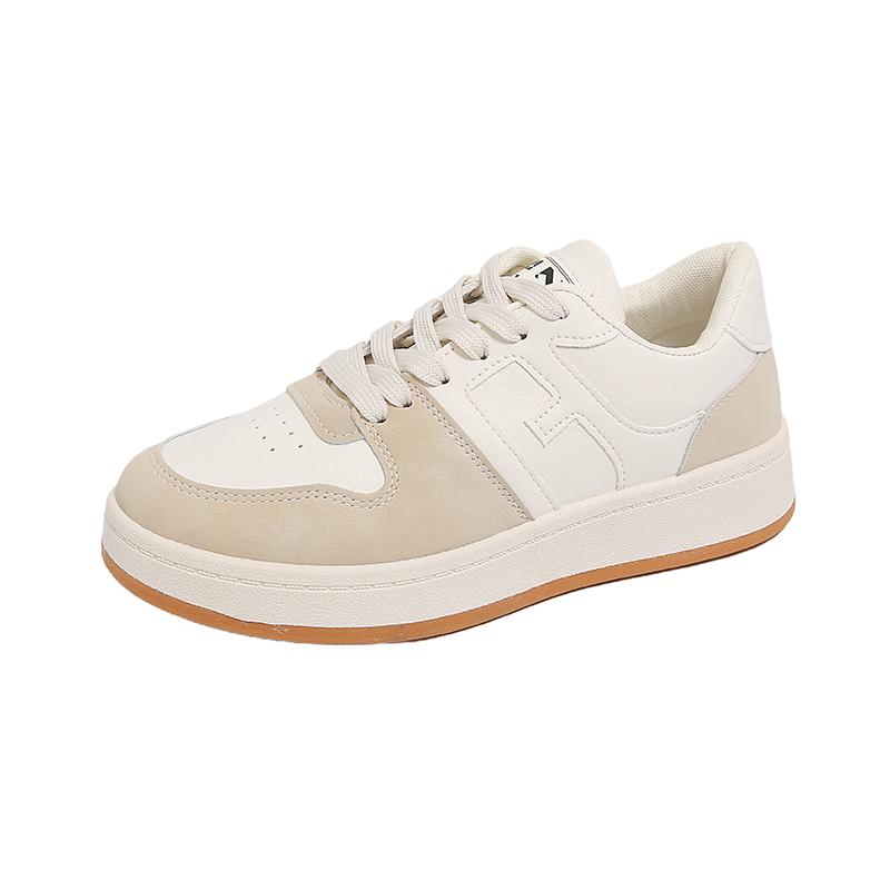 Fashion Flat Plus Size Sneakers Fall New Round Toe Colorblock Front Lace-Up Platform Non-Slip Low-Top Single