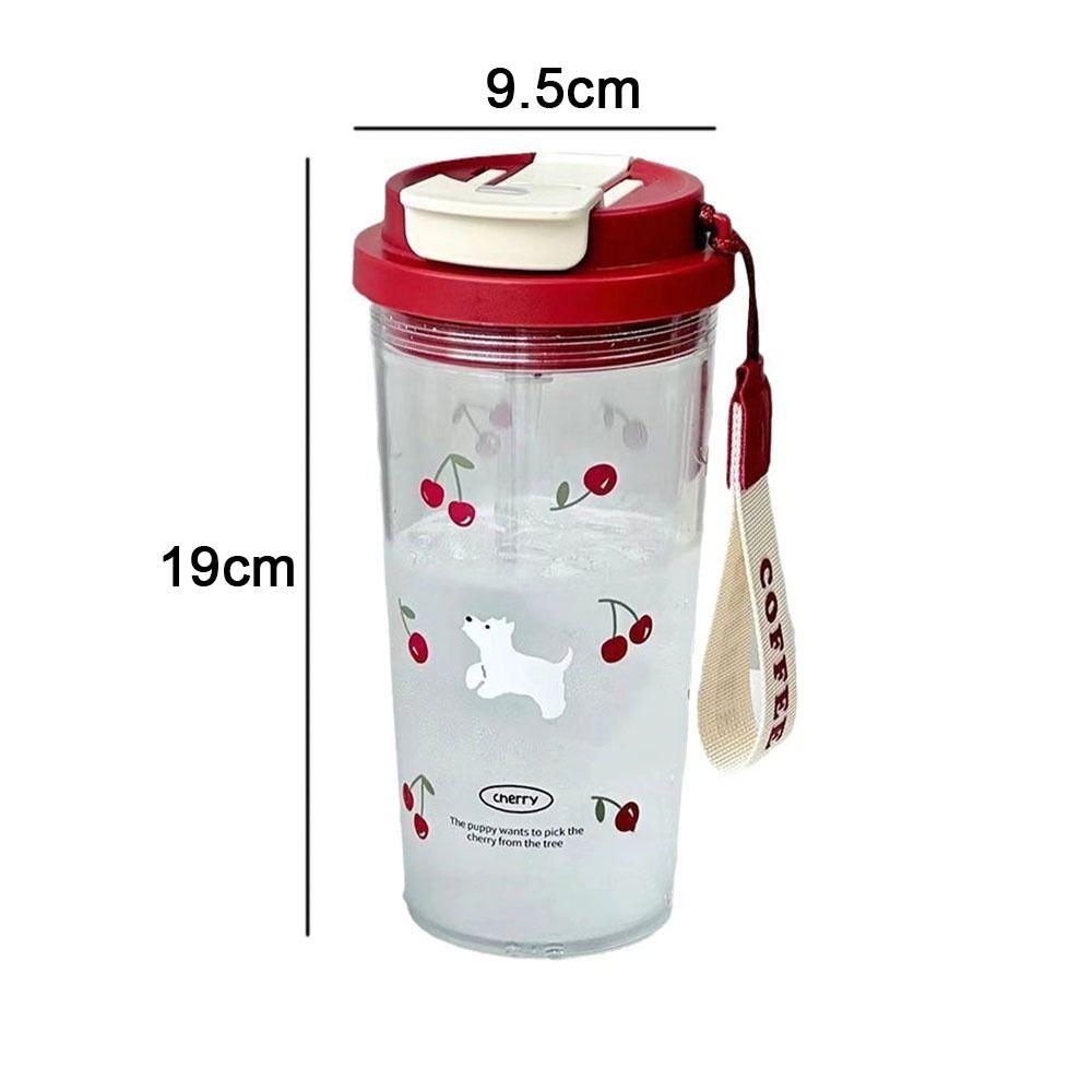 Leak-proof Water Cup Double Drinking Coffee Cup Cute Water Bottle  Student