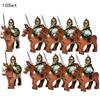 10 Sets Gondor Knight LOTR 9471 Fountain Guard & Castle Roman Solider Black Falcon With Horse Figure Building Block Kids TOYS