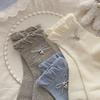 Women's Korean Style Lace Heart Bowknot Ballet Mid-Calf Cotton Socks - Thin & Breathable