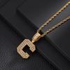 26 English Letters Pendant Necklace Copper Inlaid Zircon Versatile Jewelry Necklace