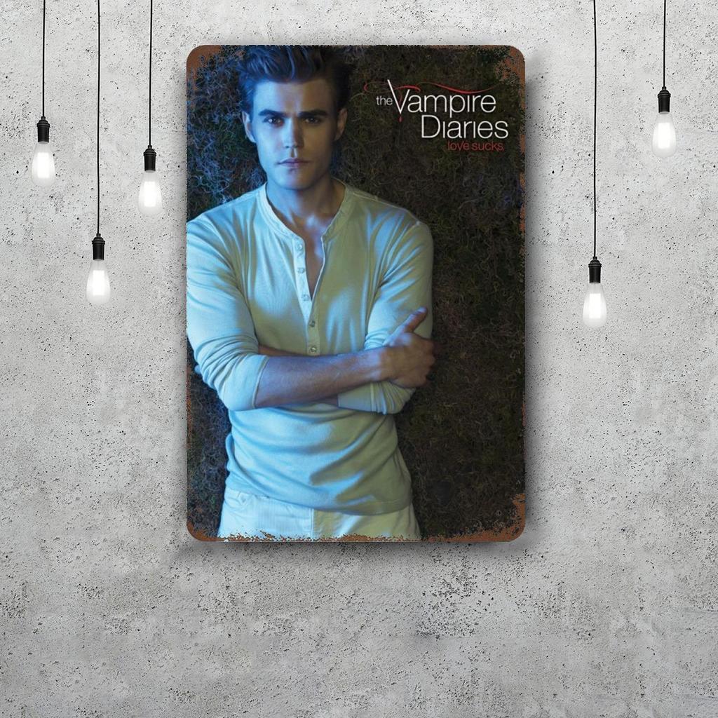 Damon Salvatore Decor Poster Vintage Tin Sign Metal Sign Decorative Plaque for Pub Bar Man Cave Club Wall Decoration