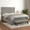 Vidaxl Letto Continentale Con Materasso, Grigio Chiaro, Velluto, 140X190Cm