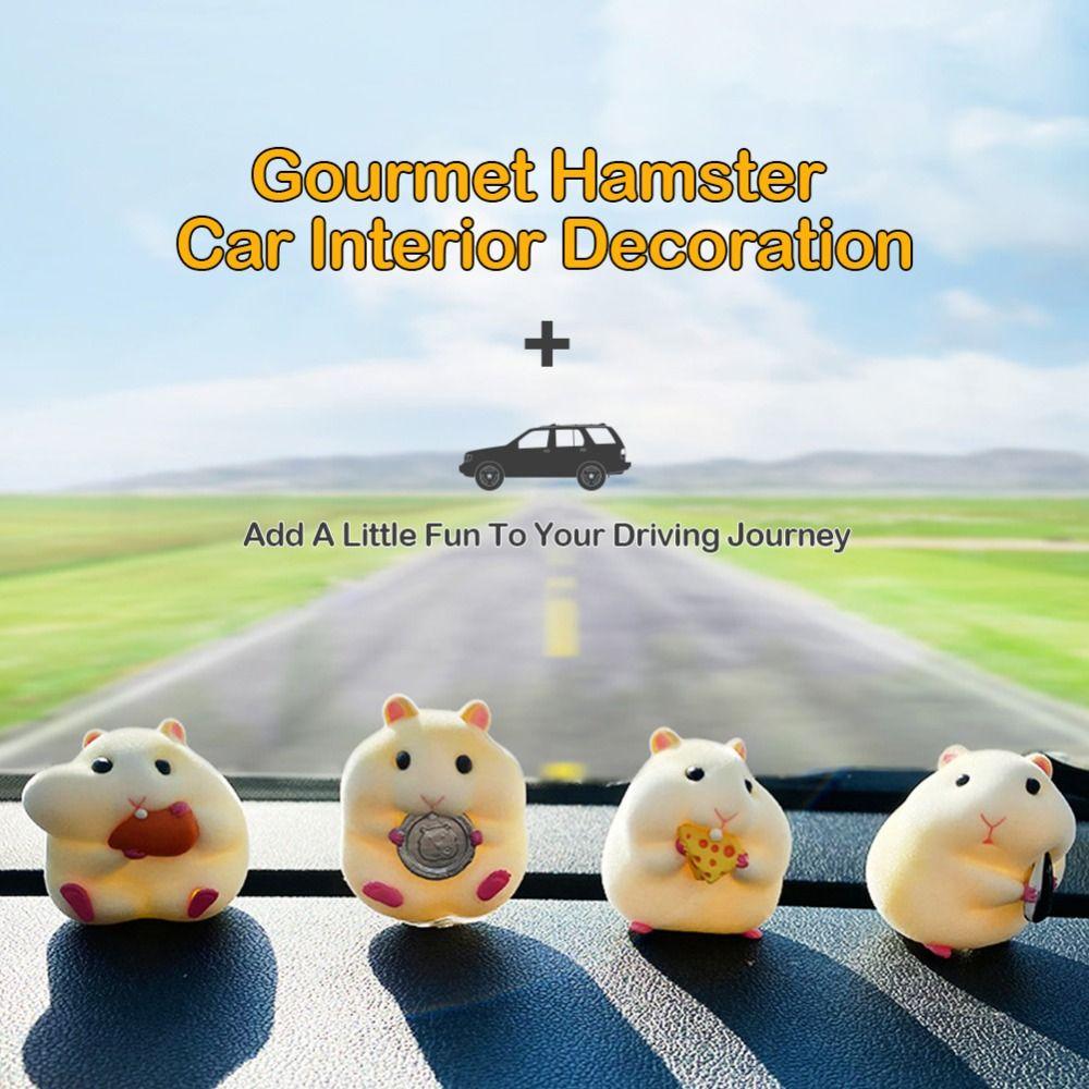 Dolls Car Accessories Car Oranments Hamster Model Toy Hamster Action Figure Auto Dashboard Model
