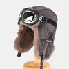 Cap Men's and Women's Winter Velvet Thickened Warm Cycling Ear Cap Outdoor Ski Leather Pilot Hat