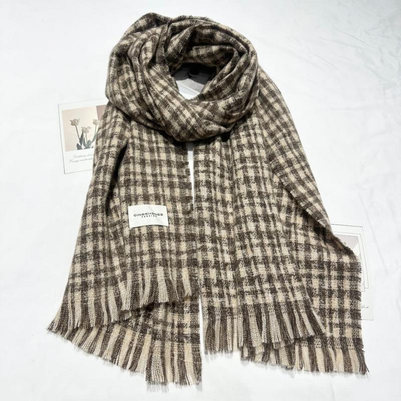 

New Chidori Classic Soft Plaid Scarf for Women in Autumn and Winter British and Korean Version Warm and Versatile Scarf for Men Double Sided