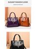 Women's Large Capacity Bright Leather Handbag - 2025 Autumn/Winter Stone Pattern Shoulder Bag