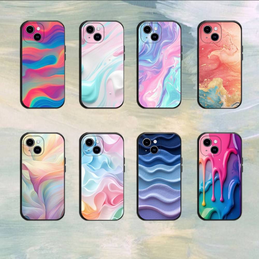 Gradient Silicone Phone Case For 17 16 15 14 13 12 11 Mini XS XR X 6S 6 Pro Max Plus Black Soft Cover