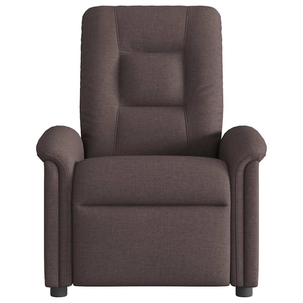 Recliner Chair Dark Brown Fabric