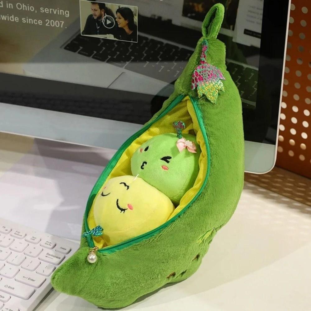 Fluffy Simulation Pea Pod Plush Doll Lifelike Plants Kidney Bean Plush Toy  Home Decor