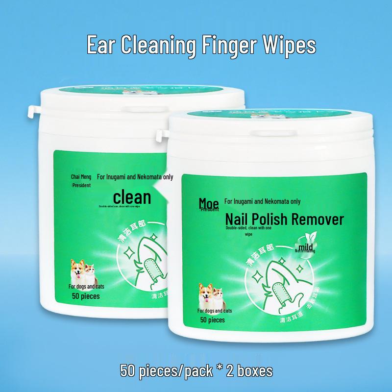 Pet Dental Finger Wipes for Dogs & Cats - Odor Control, Tooth Cleaning, No-Rinse, Disposable