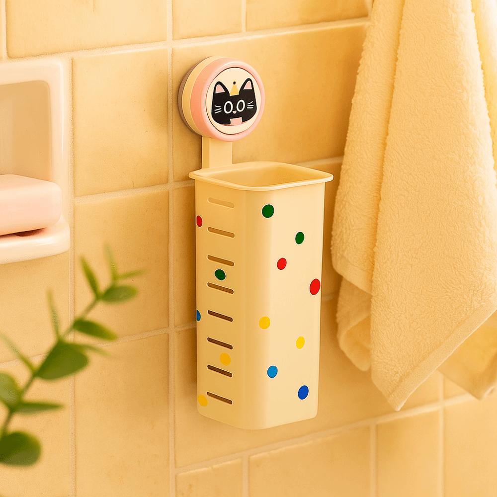 Hollow Out Curling Iron Storage Rack Cartoon Suction Cup Storage Box  Bathroom Storage