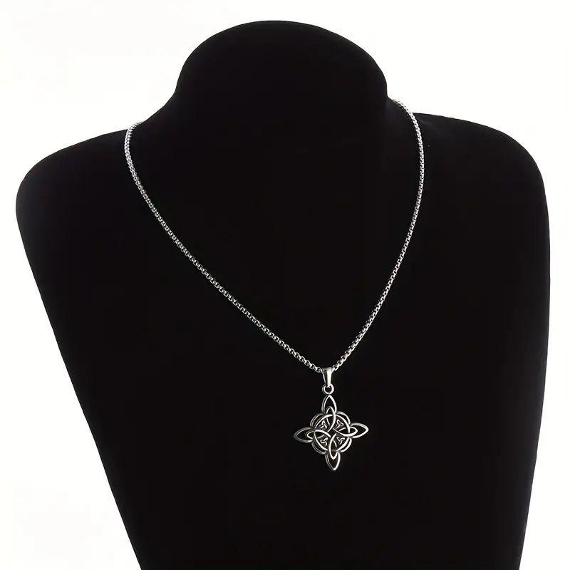 1 Stück Klassischer Wicca Hexenknoten Irischer Keltischer Knoten Dreifaltigkeitsknoten Anhänger Halskette für Männer Frauen Mode Glücksbringer Schmuck Geschenk