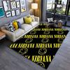 Nirvana Smiley Face Black Carpet Suitable As a Non-slip Mat for the Living Room or Bedroom Sofa