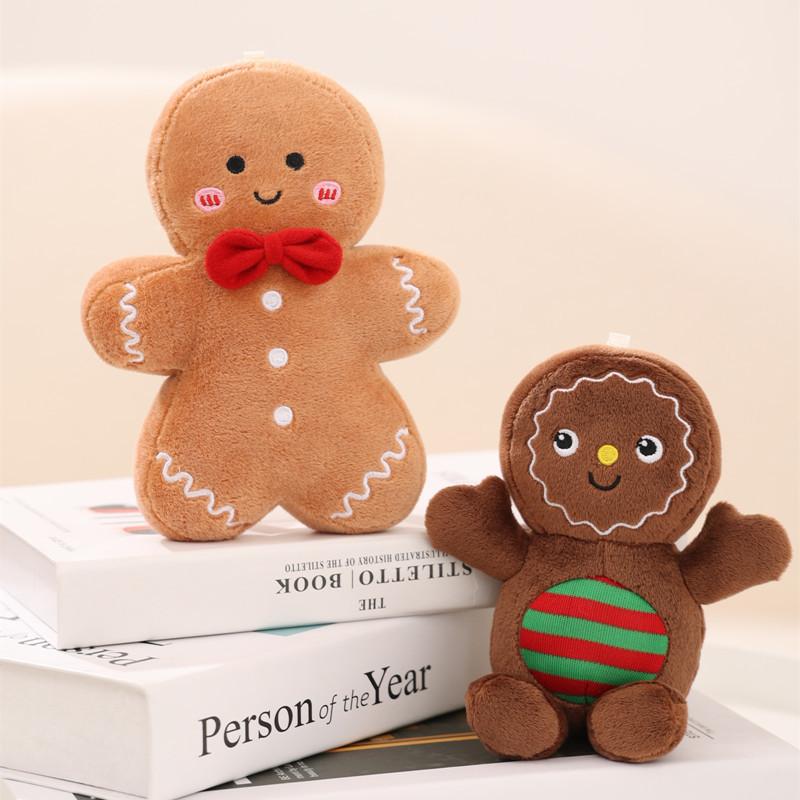 Christmas Decoration Toys Cute Gingerbread Man Plushie Toy Doll Cartoon Soft Anime Toy Pillow Home Decor Kids Gift