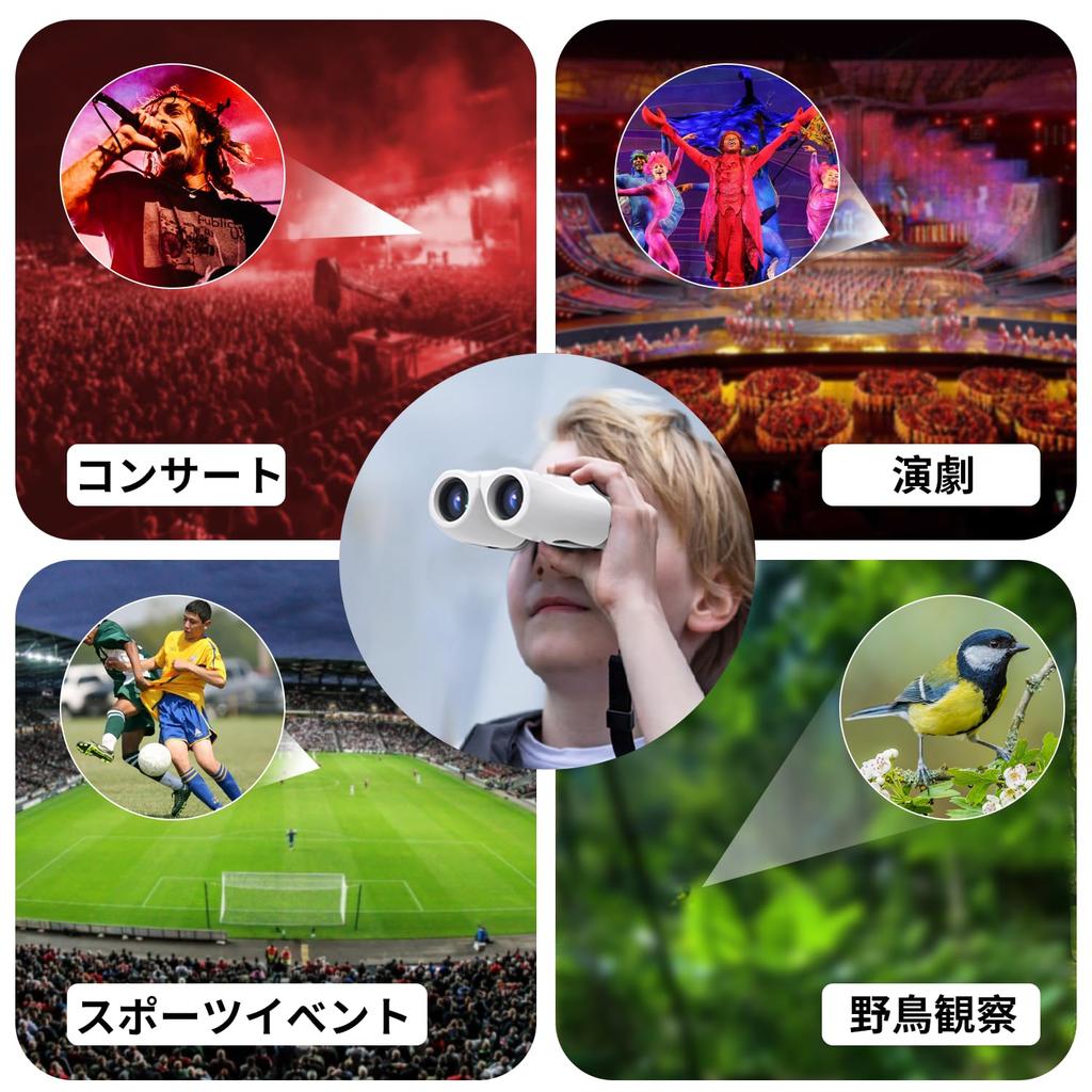 Binoculars for Live Performances, 10x Magnification, Anti-Vibration, Ideal for Watching Sports, Mountaineering, Travel, Outdoor Activities, and