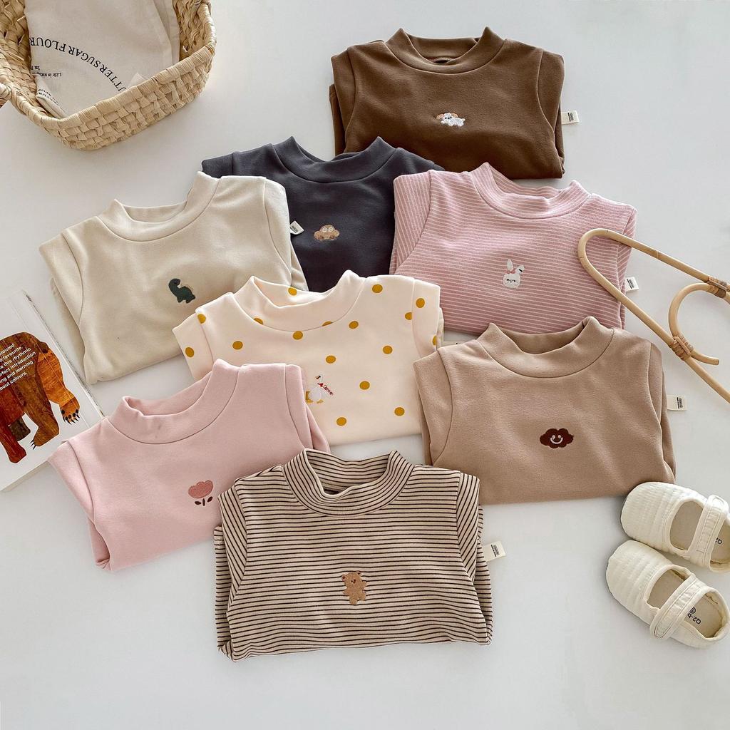 Kids Thermal Base Layer Shirt Cartoon Print Winter Inner Wear Top for Boys Girls 0-5 Years