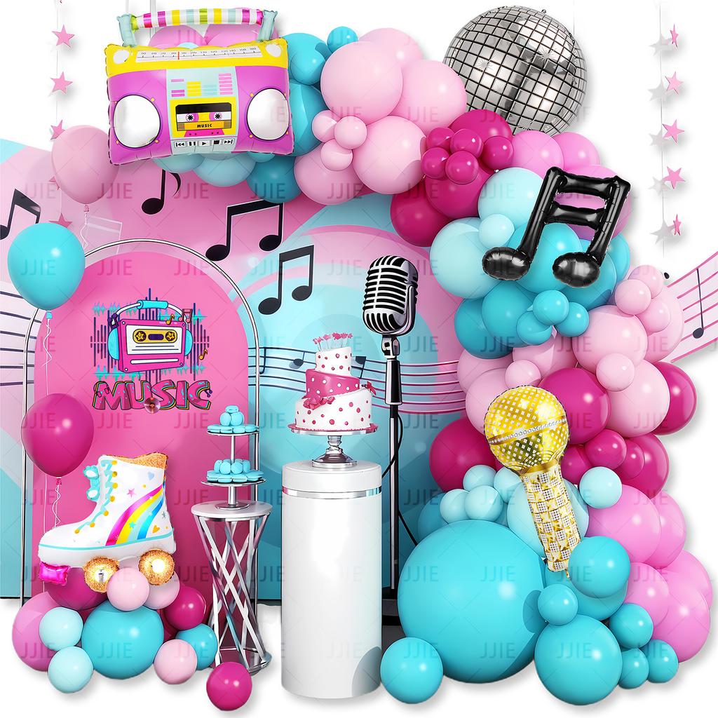 Disco-Themed Latex Ball Set 80S And 90S Retro Balloon Set Radio Scene Arrangement