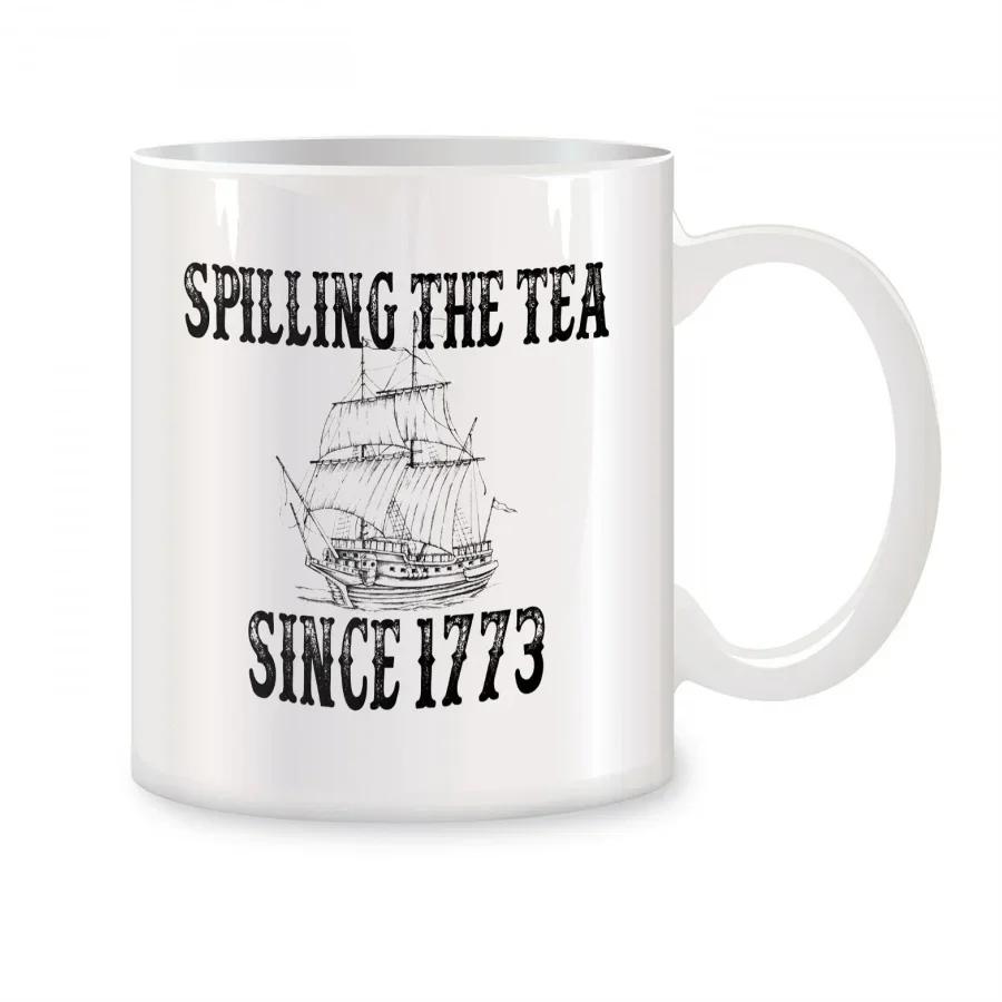 Coffee Mugs Ceramic Coffee Cup Spilling the Tea Since 1773 Mug Original Breakfast Cups and Mugs Drinkware Cups for Cafe Rare Bar About 330ml