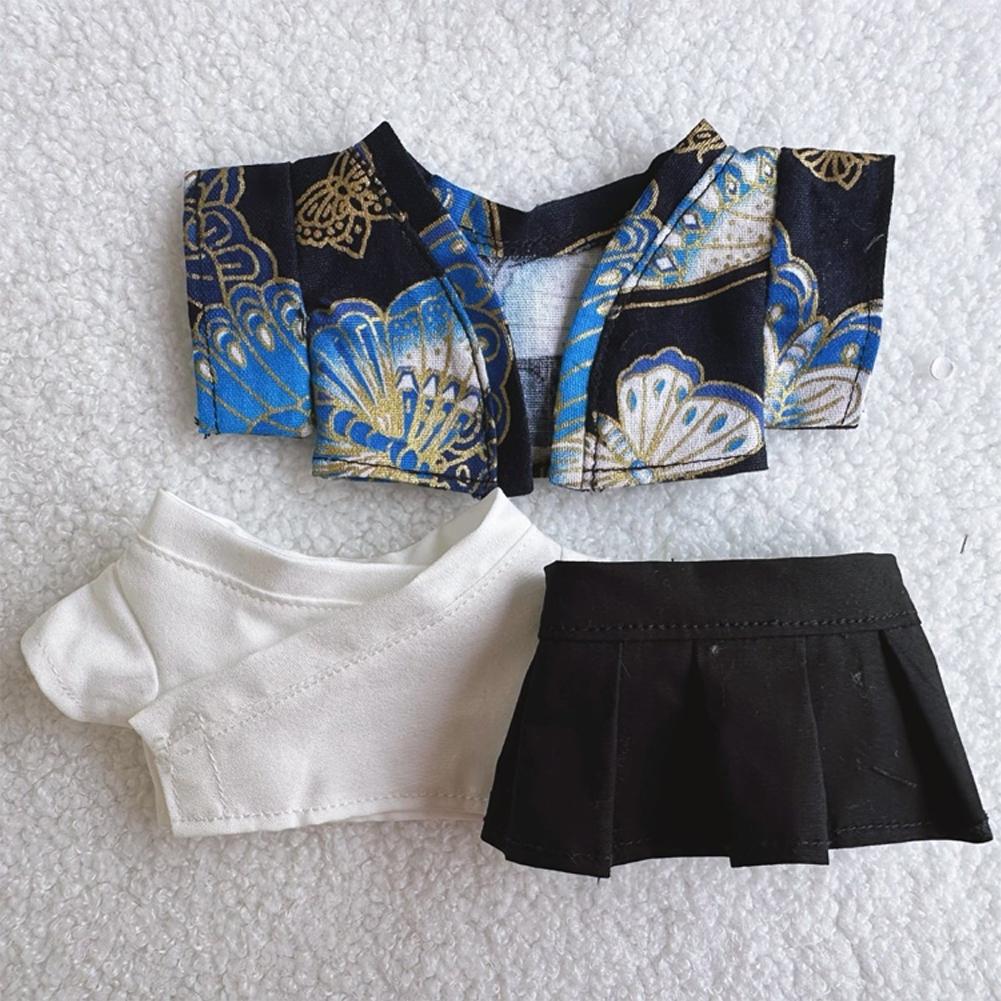 Miniature Kimono Skirt Set for 17cm Labubu Dolls Cute DIY Doll Clothes Fashion Accessories Lovely Outfit Gifts for Girls Friends