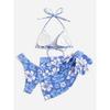 European and American Sexy Swimsuit Skirt Bikini Three-Piece Set 2025