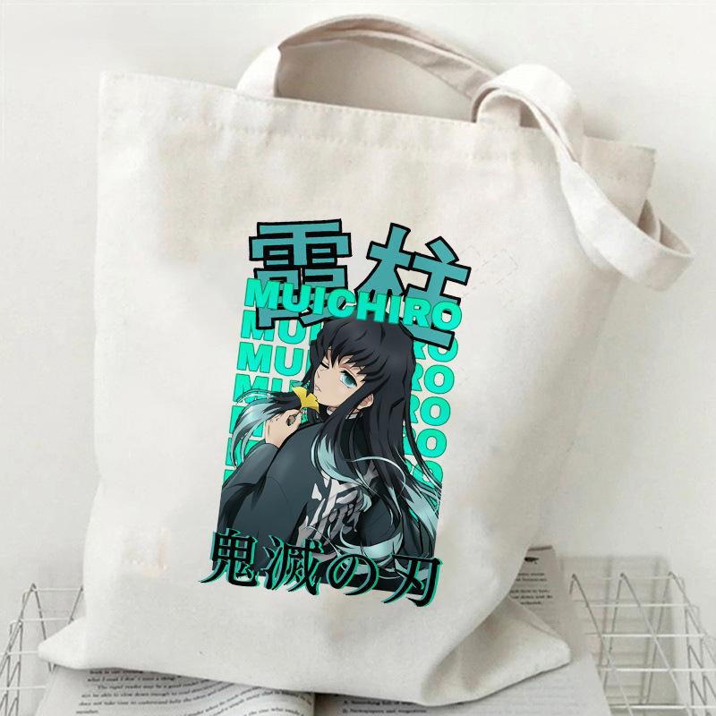 Japan cartoon comics Tokito Muichiro Demon Slayer Print Canvas Shopping Bag Large Capacity Tote Bag 7564