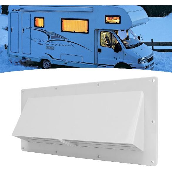 KIMISS RV Range Hood Vent Cover for Camper Trailer, White Sidewall Exhaust Vent with Lockable Clips