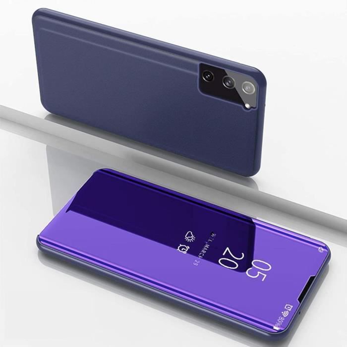 Coque pour Samsung Galaxy A05s (pas pour A05), Violet, Flip Cover View, Antichoc en Dur PC avec Fonction de Support