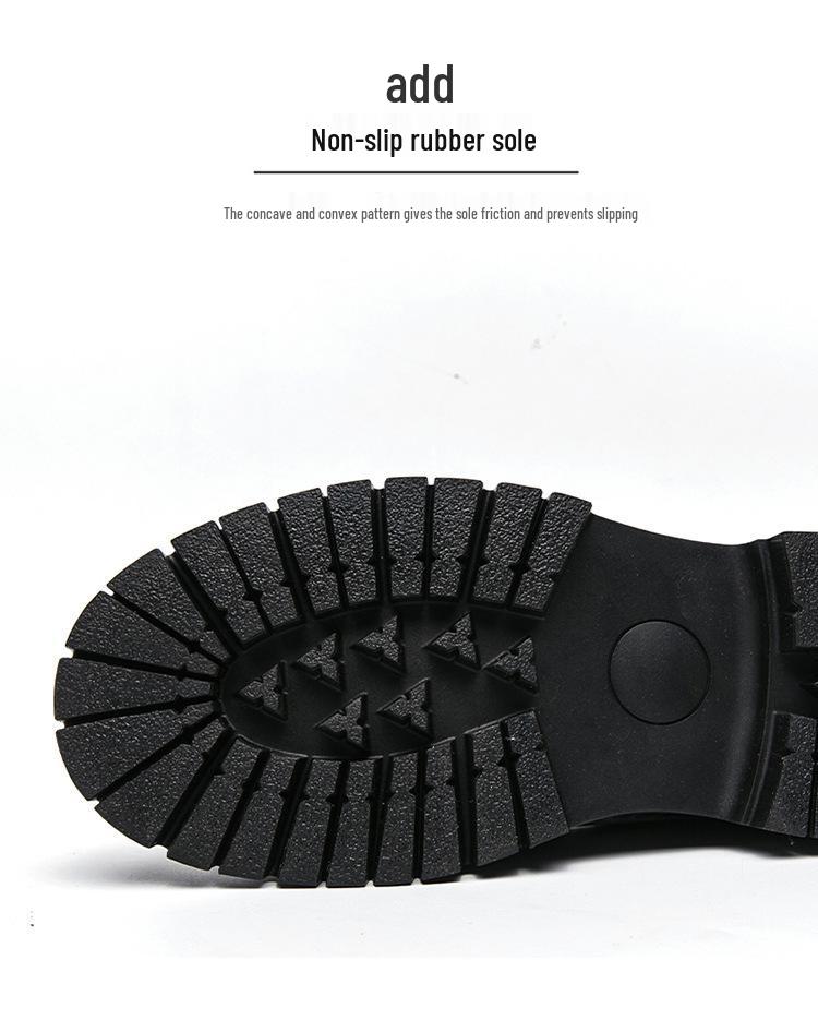 Herren-Farbblock-Slipper mit dicken Sohlen - Lässige Lederschuhe für Frühling und Herbst