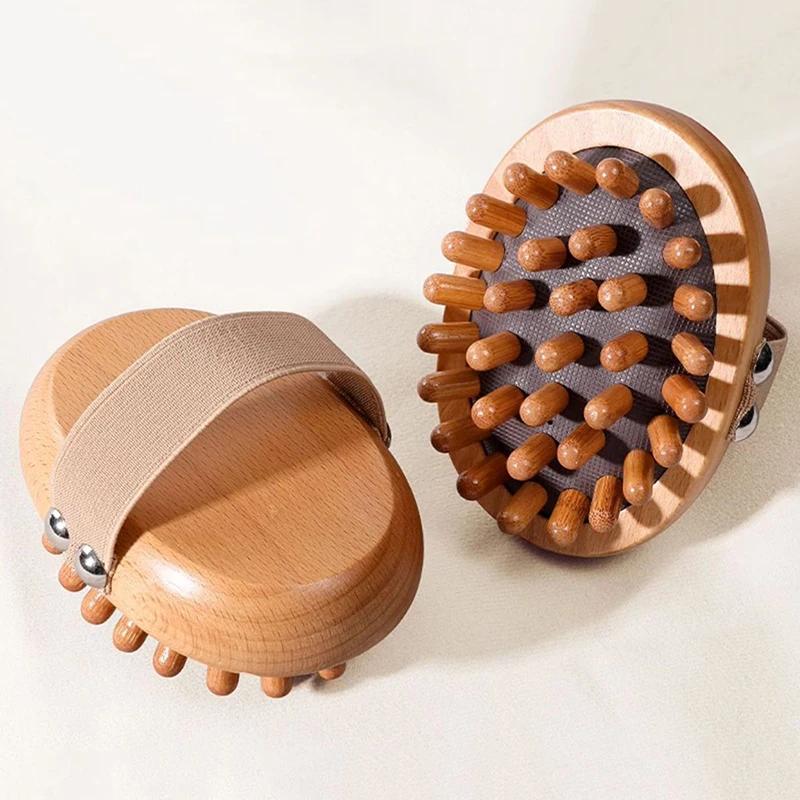 2025 Body Anti Cellulite Brush Soothing Wooden Essential Oil Spa Air Cushion Massage Hair Comb Scalp Massage Brush Body Massager