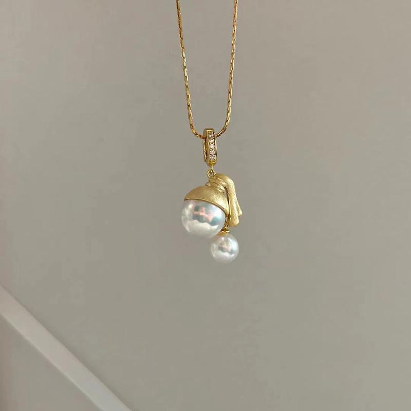 

925 Sterling Silver Pearl Necklace Charm Personalized Geometric Shape Pendant Choker Birthday Gift for Women Exquisite Jewelry золотой