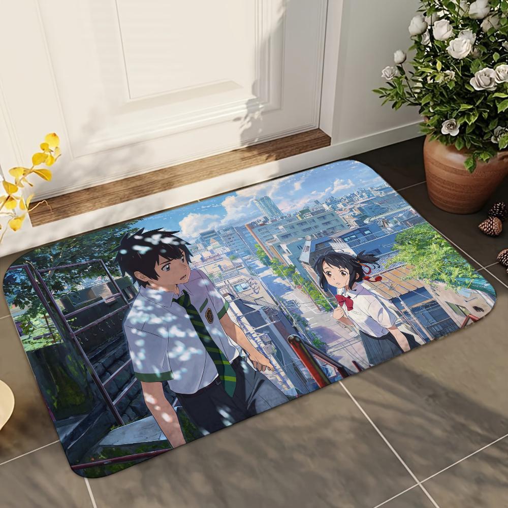 1pc Anime Your Name Bathroom Absorbent Mats Anti-Slip Mats Home Decor Supplies Carpets Home Kitchen Floor Mats