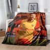 RC Lens Mining City Themed Flannel Blanket, Vintage Miner Helmet & Mine Shaft Print, Soft Warm Fleece Throw for Ligue 1 Football Fans Sofa Bed Decor