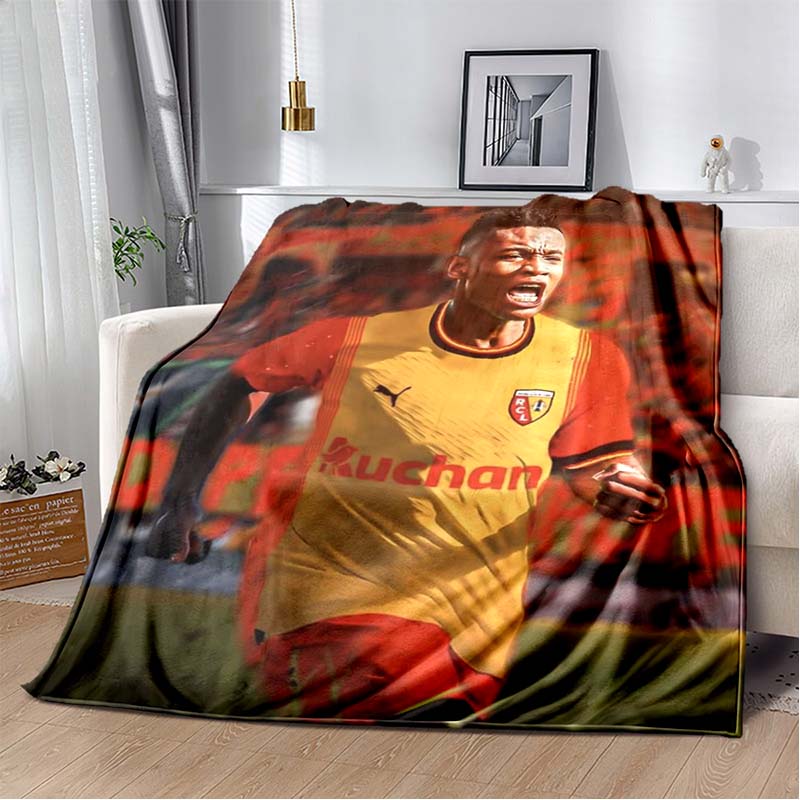 RC Lens Mining City Themed Flannel Blanket, Vintage Miner Helmet & Mine Shaft Print, Soft Warm Fleece Throw for Ligue 1 Football Fans Sofa Bed Decor