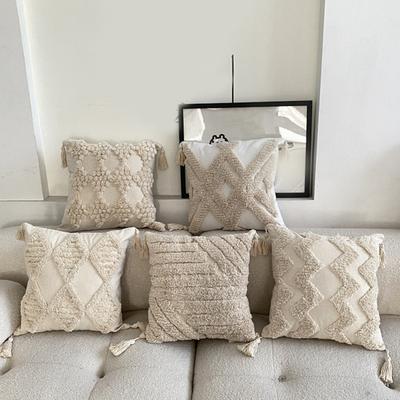 Pillowcase Stylish Bohemian Ethnic Tassel Design Thickened Embroidered Sofa Bedside Cushion Office Tufted Pillowcase